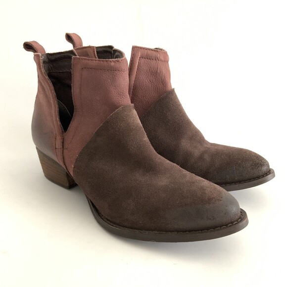 Journee Signature Dempsy Distressed Leather Bootie Burgundy Brown 8.5 - Picture 13 of 13